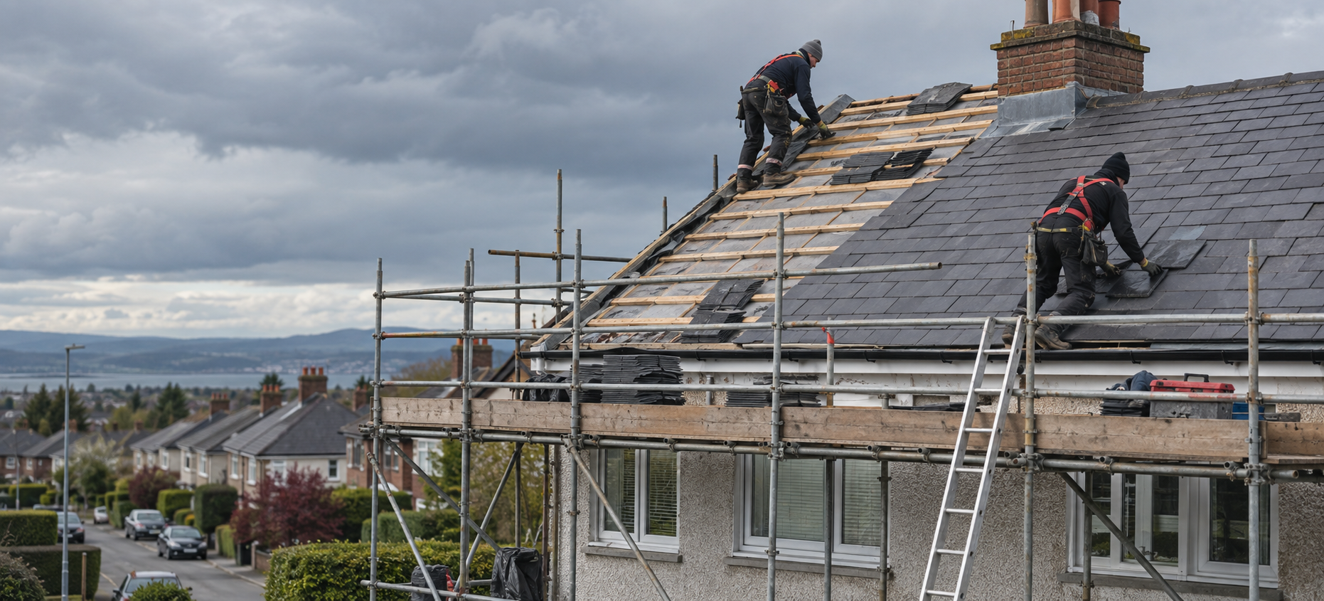 Roofing work on a Northern Ireland home